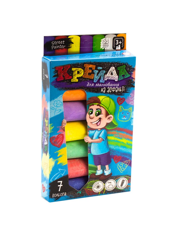 Крейда для малювання на асфальті 7 кольорів Dankotoys