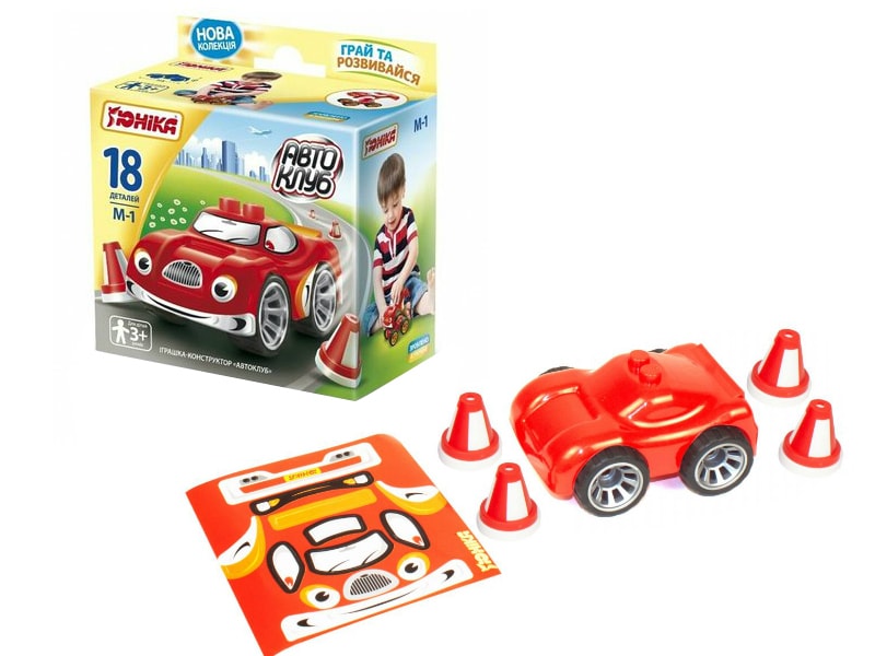 Игрушка-конструктор Автоклуб 18 деталей красный – купить