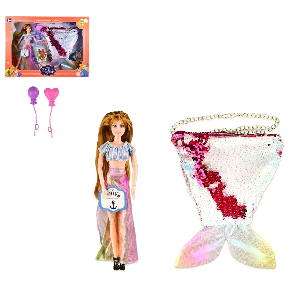 Игровой набор Emily: кукла + сумочка - подарок девочке