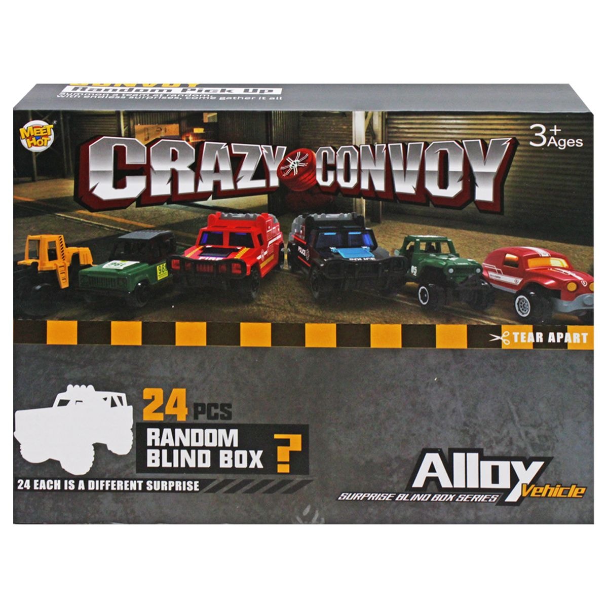 Набір металевих машинок-сюрпризів Crazy convoy 24 шт