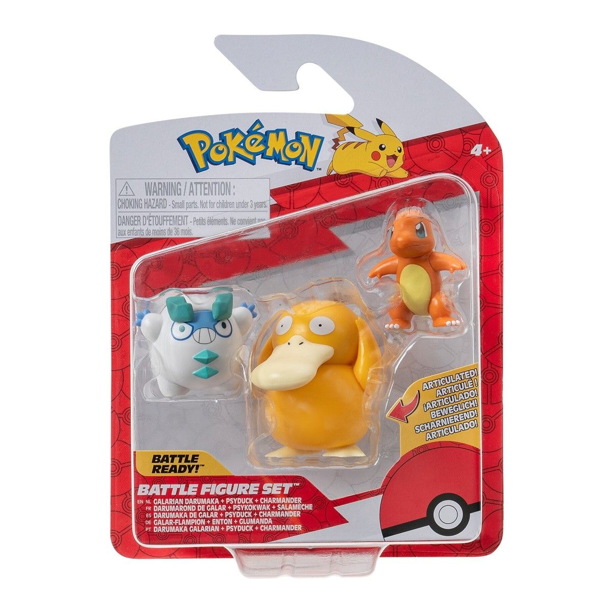 Набір ігрових фігурок Pokemon W19 - Чармандер, Галарський Дарумака, Псайдак купити