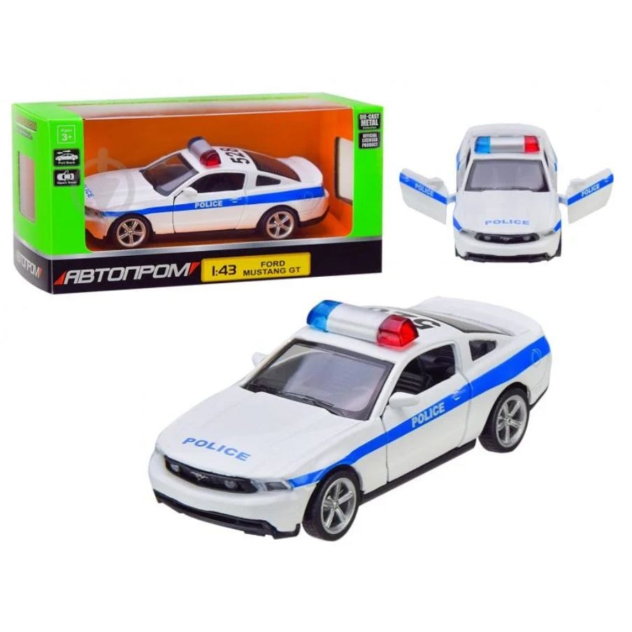 Машинка металева Ford Mustang GT Автопром поліція біла купити