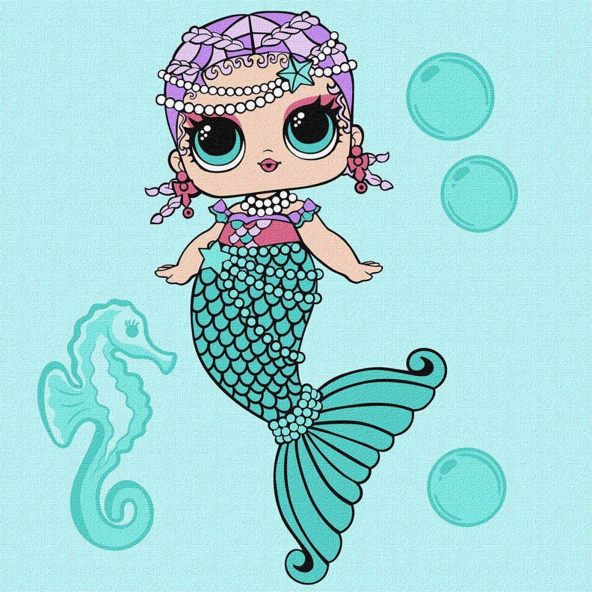 Картина за номерами L.O.L. Surprise! Mermaids Merbaby 40х40 см