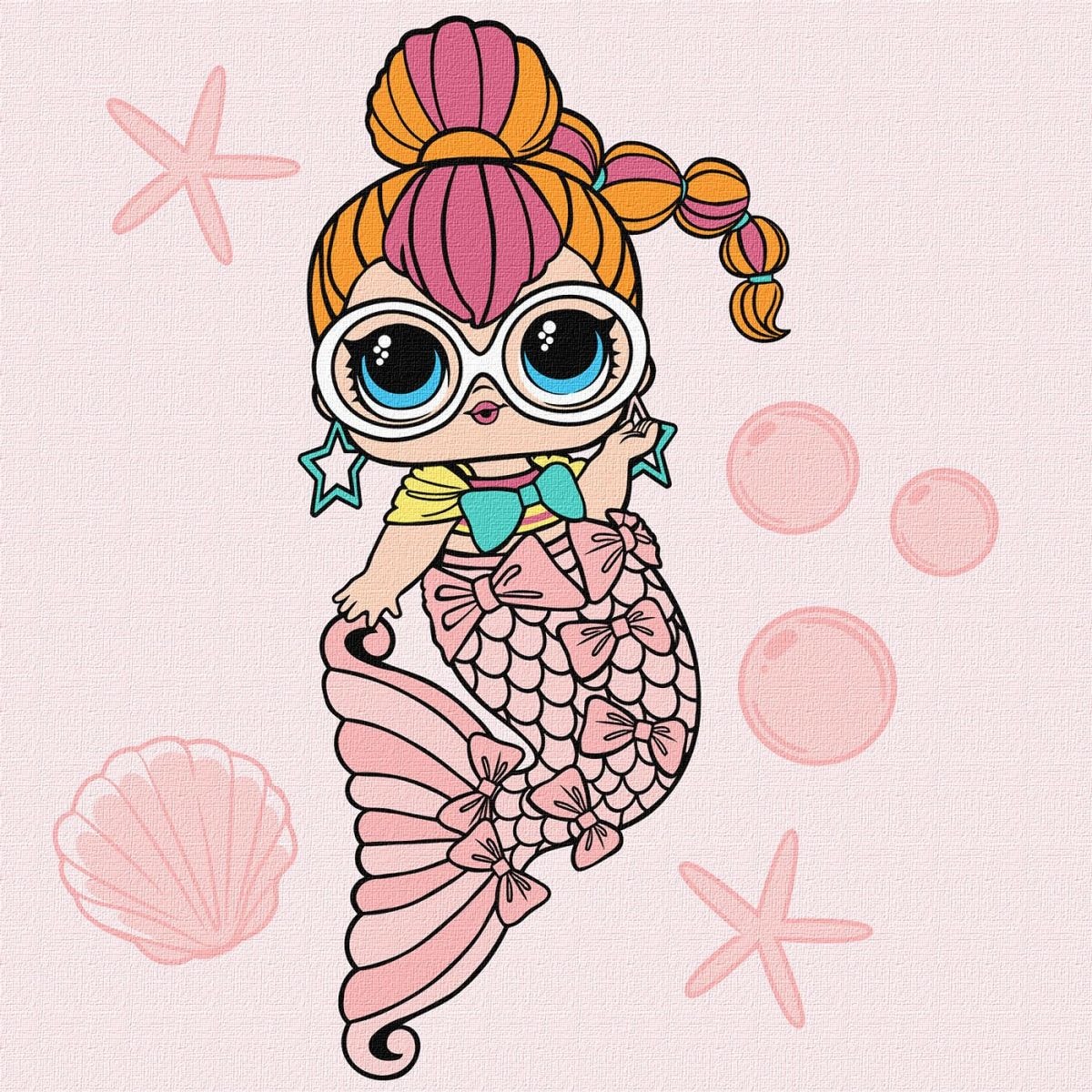 Картина за номерами L.O.L. Surprise! Mermaids Neon QT 40х40 см