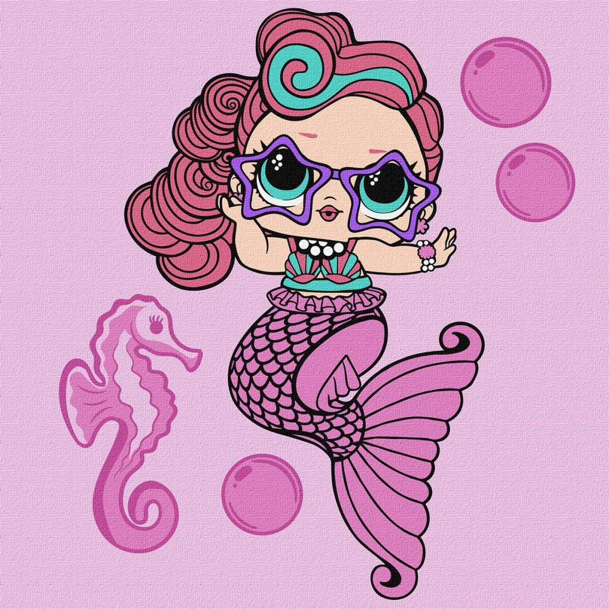 Картина за номерами L.O.L. Surprise! Mermaids Waves 40х40 см