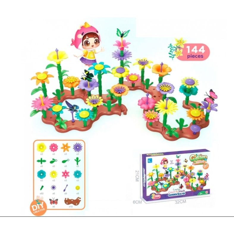 Конструктор Garden Building цветы 144 детали