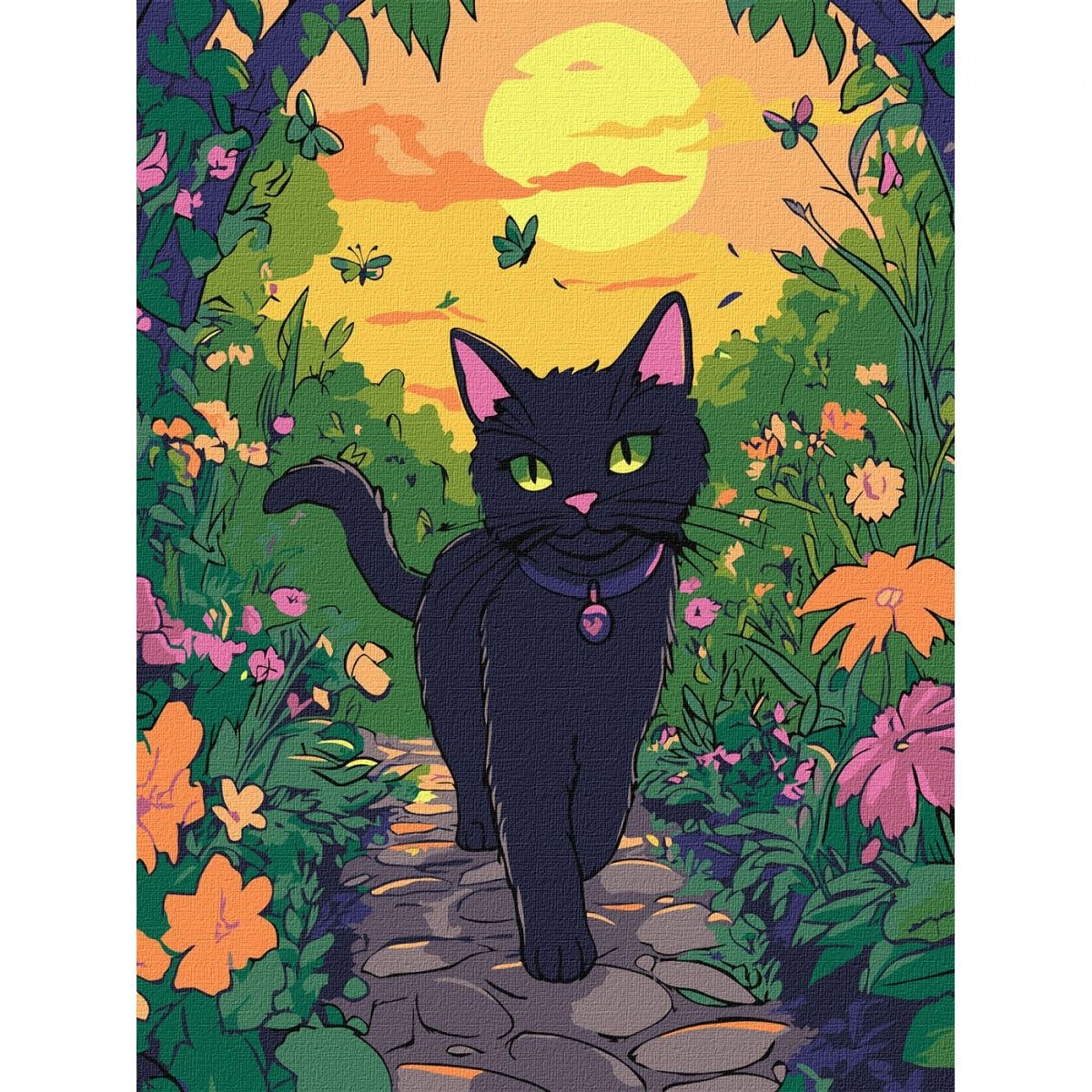Картина за номерами Котик у саду 30x40 см купити