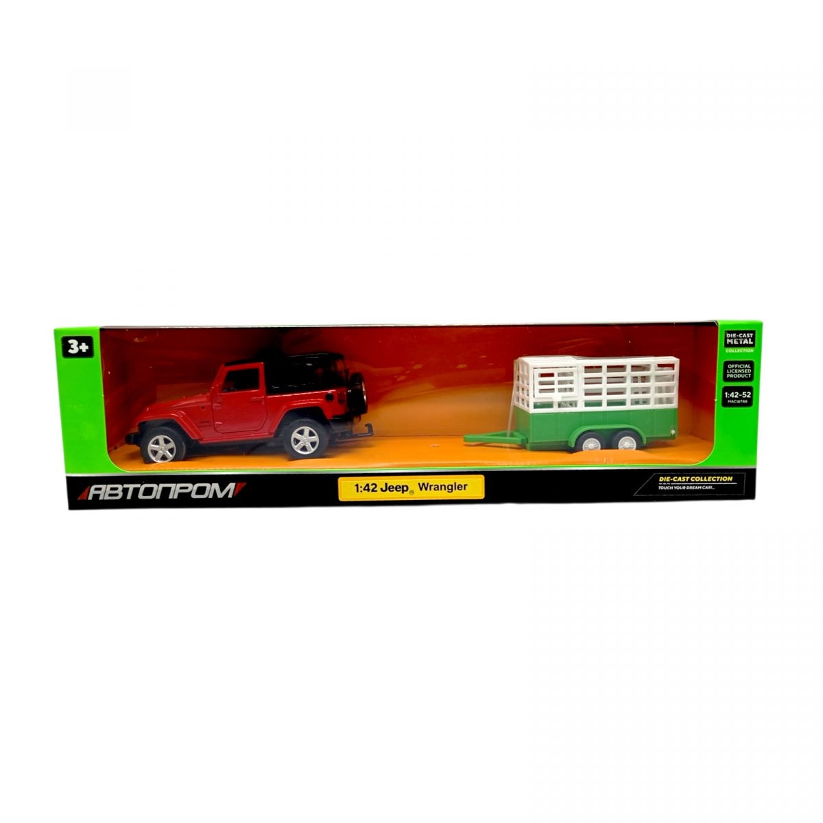 Машина+прицеп мет. 1:43 Jeep Wrangler