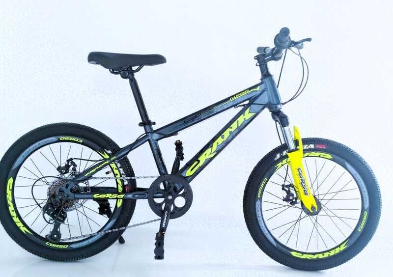 Дитячий велосипед 20'' Corso CRANK чорно-салатовий