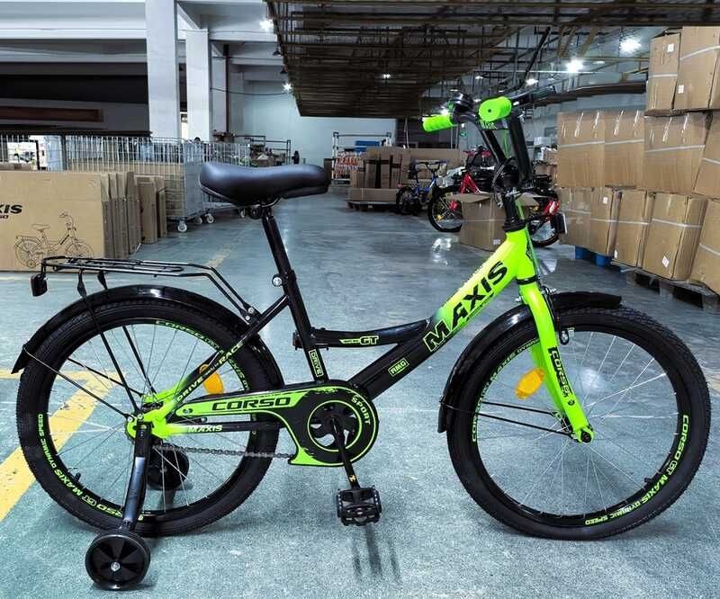 Велосипед 20 дюймів CORSO MAXIS чорно-салатовий
