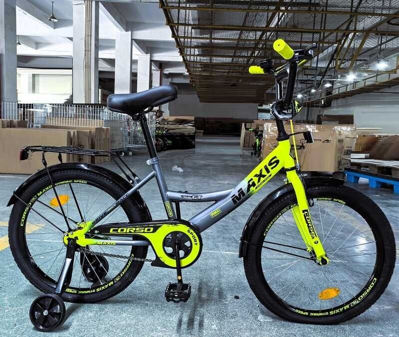 Велосипед 20 дюймів CORSO MAXIS сіро-салатовий купити