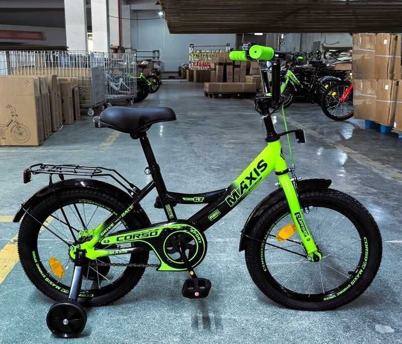 Велосипед 16 дюймів CORSO MAXIS салатово-чорний