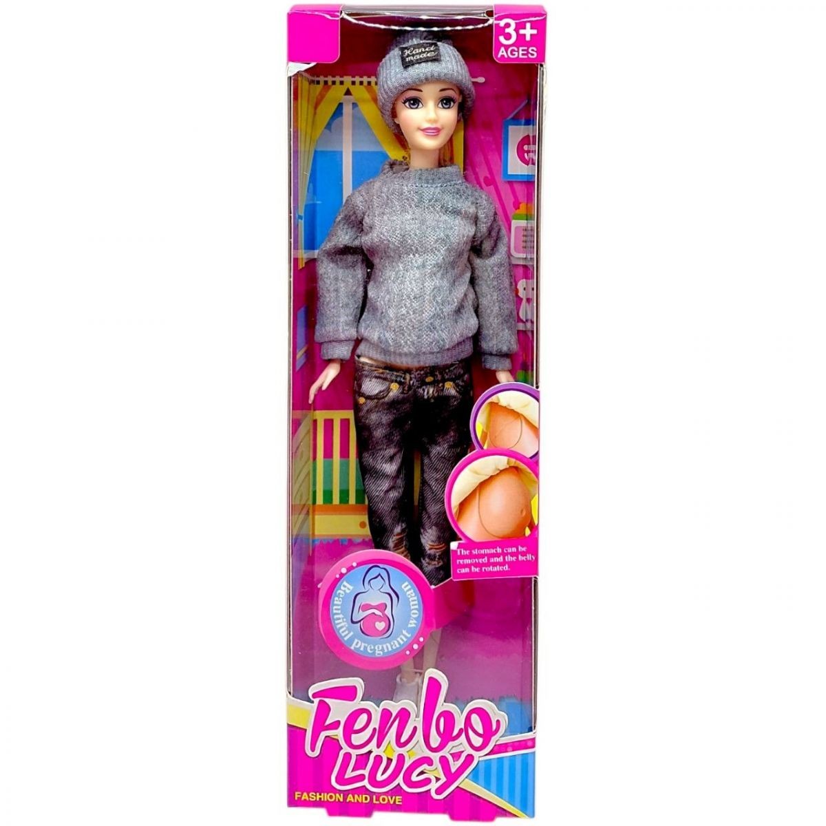 Лялька вагітна Fenbo Lucy 29 см сіра