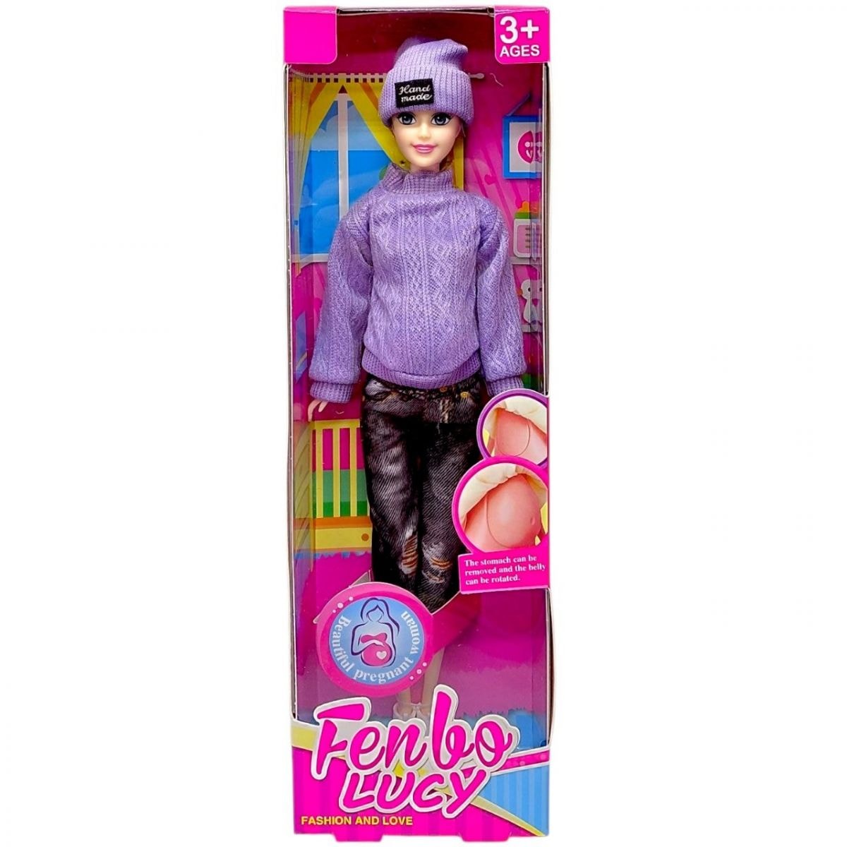 Лялька вагітна Fenbo Lucy 29 см фіолетова
