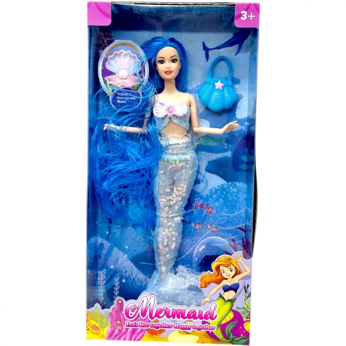 Лялька русалка Mermaid 30см блакитна | Купити в Україні
