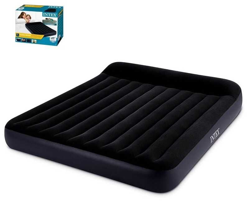 Intex Велюр Ліжко надувне двоспальне 183x203x25 см з підголовником