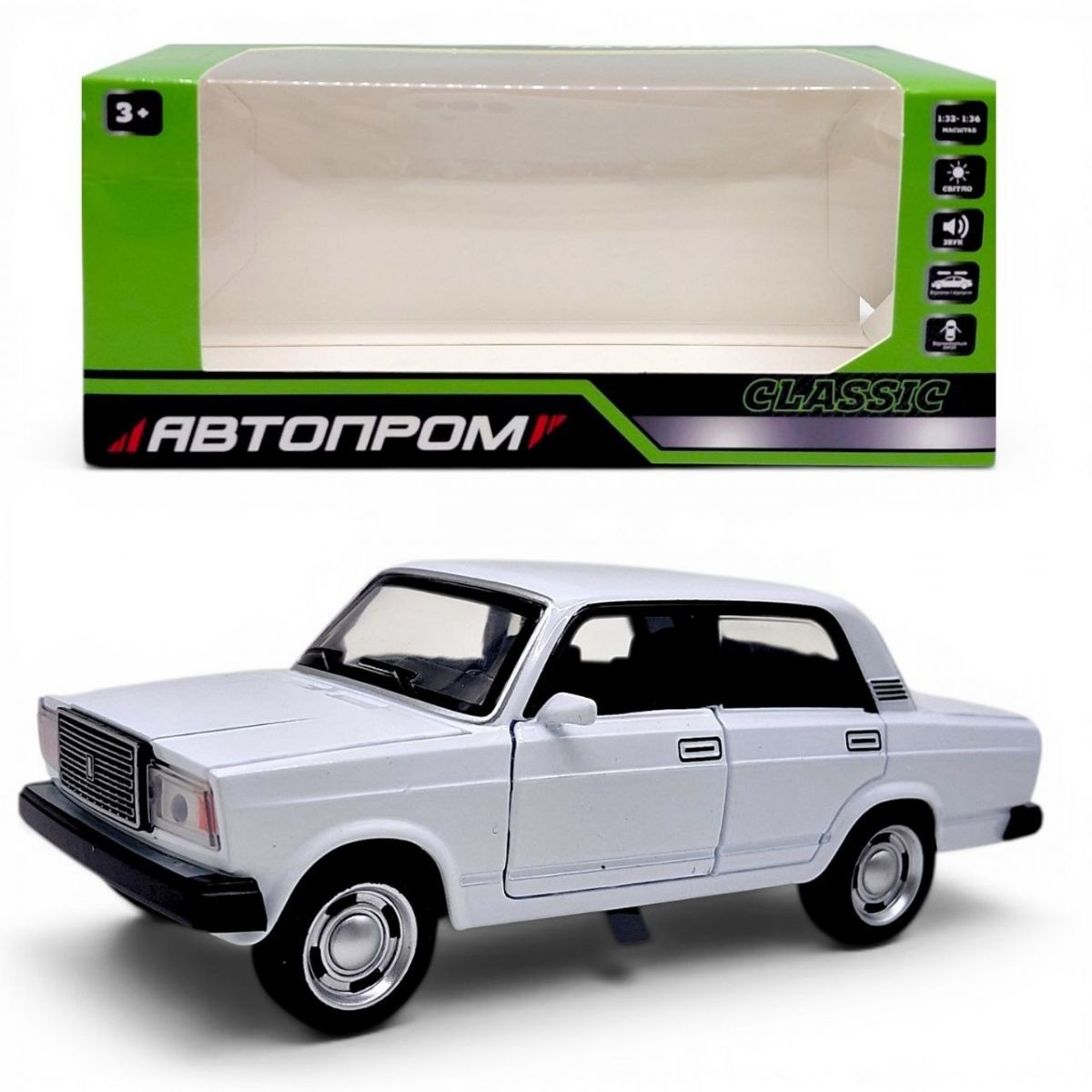Машина металева АВТОПРОМ Lada 2107 біла – купити