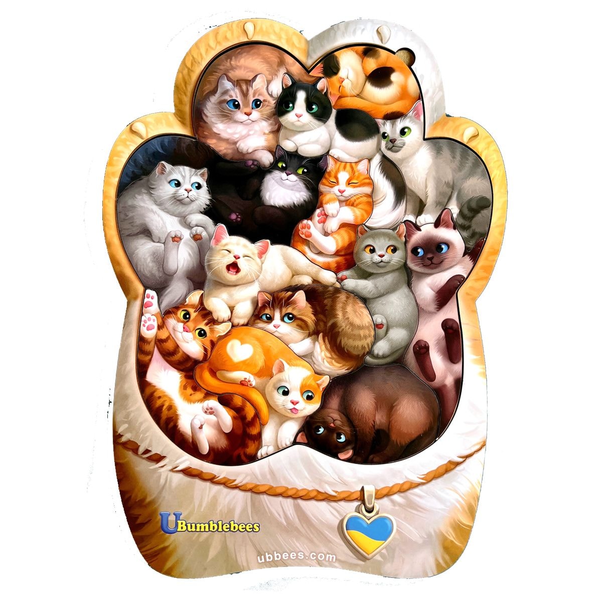 Пазл Котики-муркотики деревянный 14 элементов