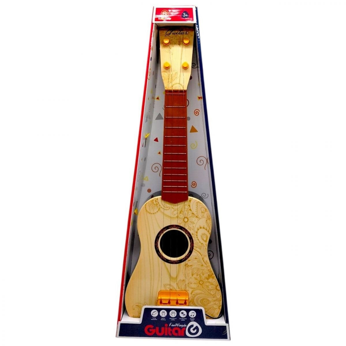 Гітара зі струнами YG Toys, бежева, 56 см